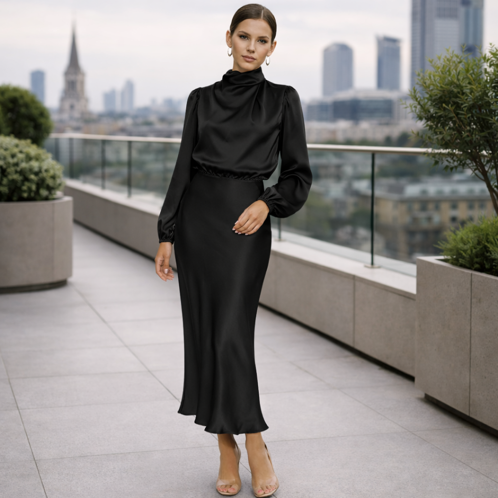 Silk Dress | Long Sleeve | Elegant Design