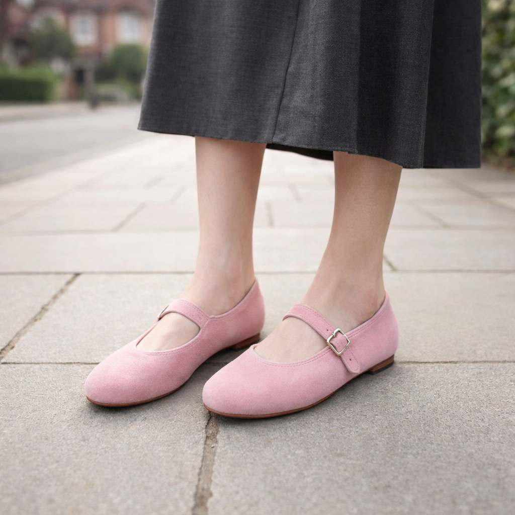 Women's Ballet Flat | Suede | Adjustable Lace, Comfortable Fit