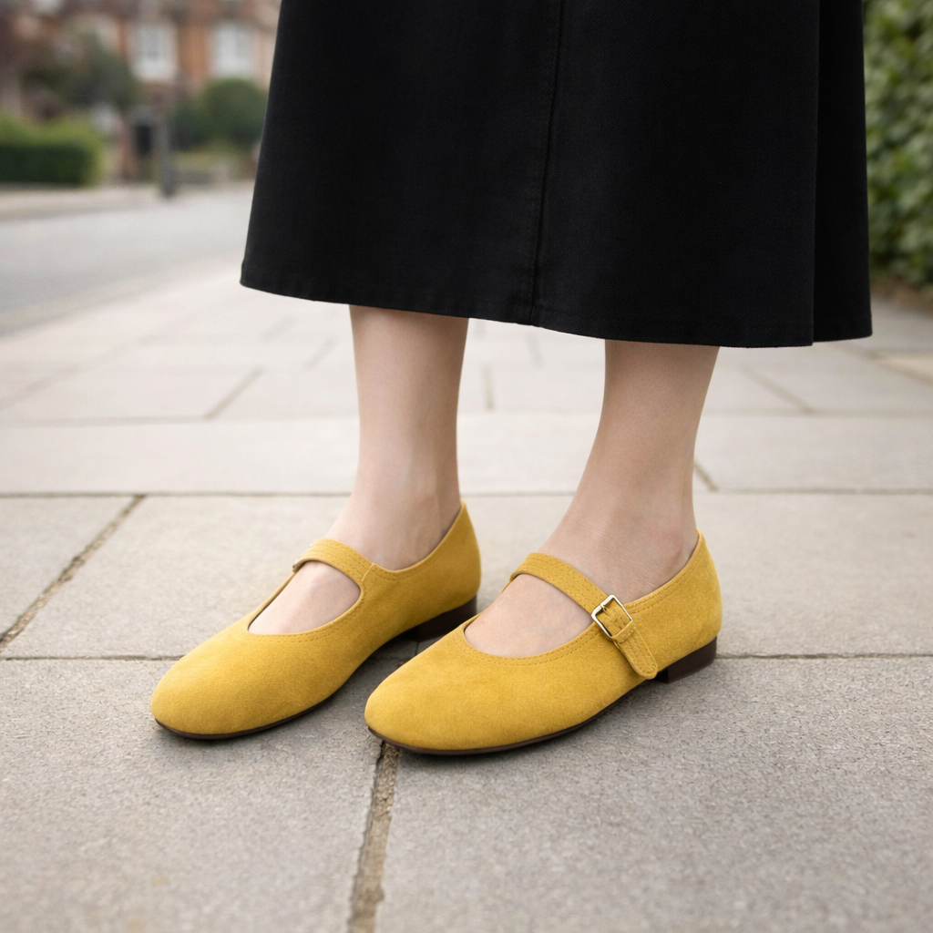 Women's Ballet Flat | Suede | Adjustable Lace, Comfortable Fit