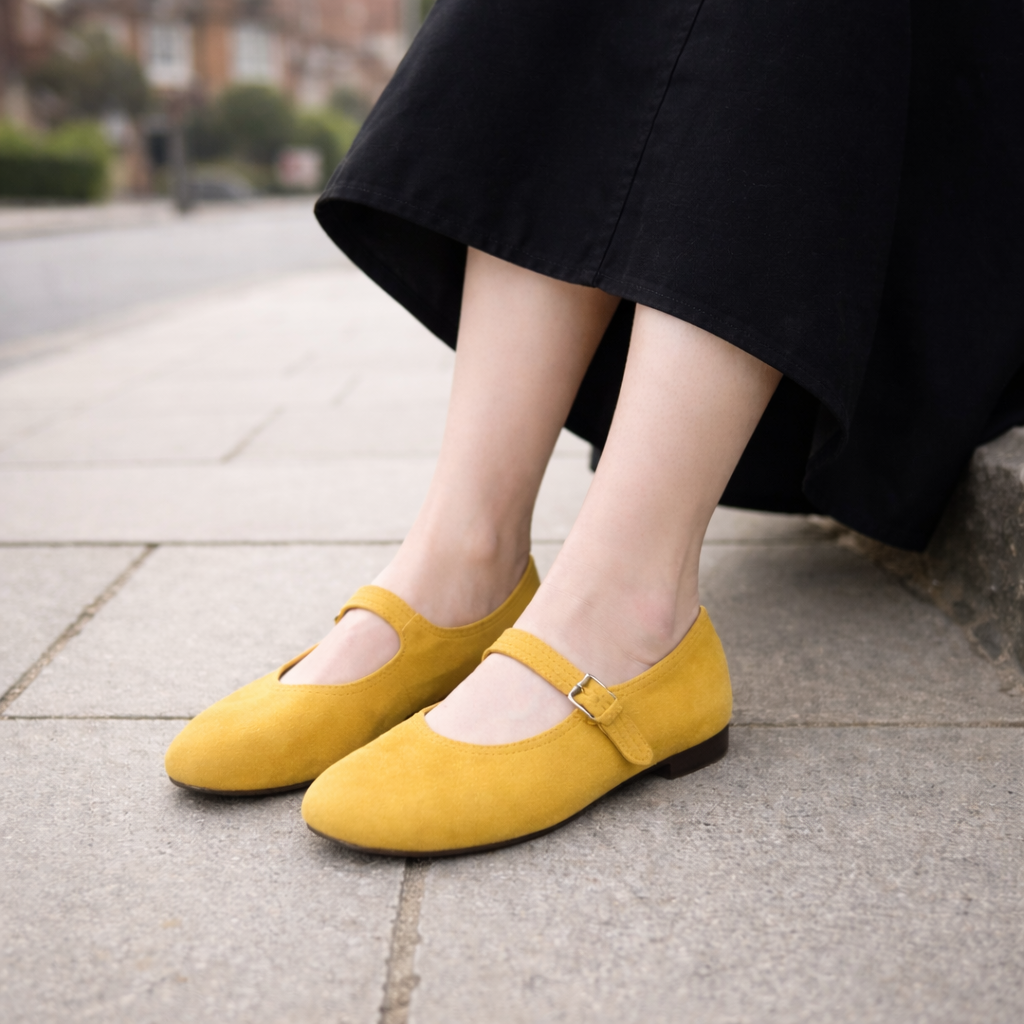 Women's Ballet Flat | Suede | Adjustable Lace, Comfortable Fit