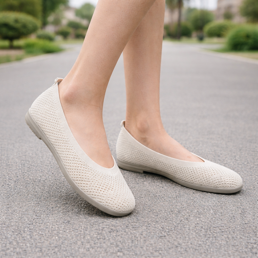 Women's Ballet Shoes Breathable Mesh Square Toe