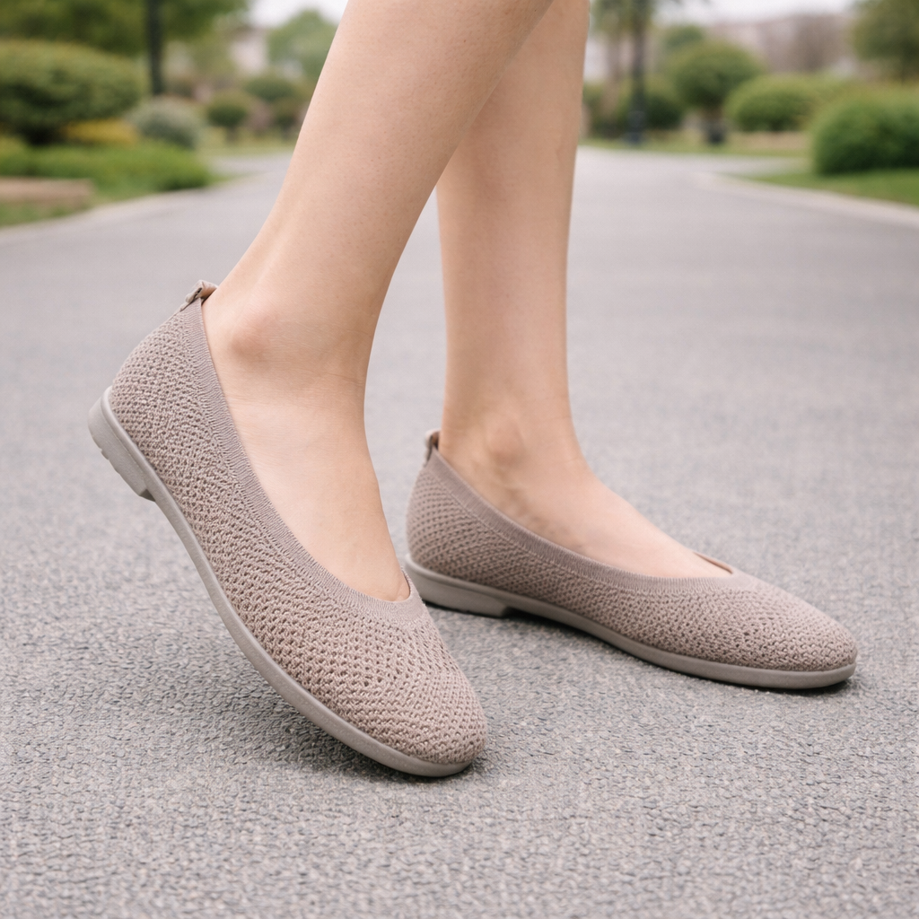 Women's Ballet Shoes Breathable Mesh Square Toe