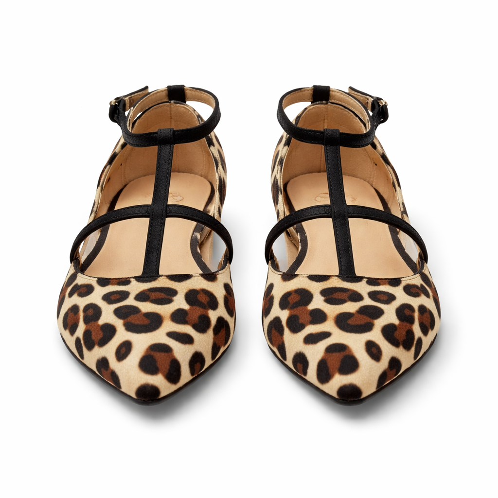 Women's ballet sneakers | Animal print, adjustable straps | Secure fit