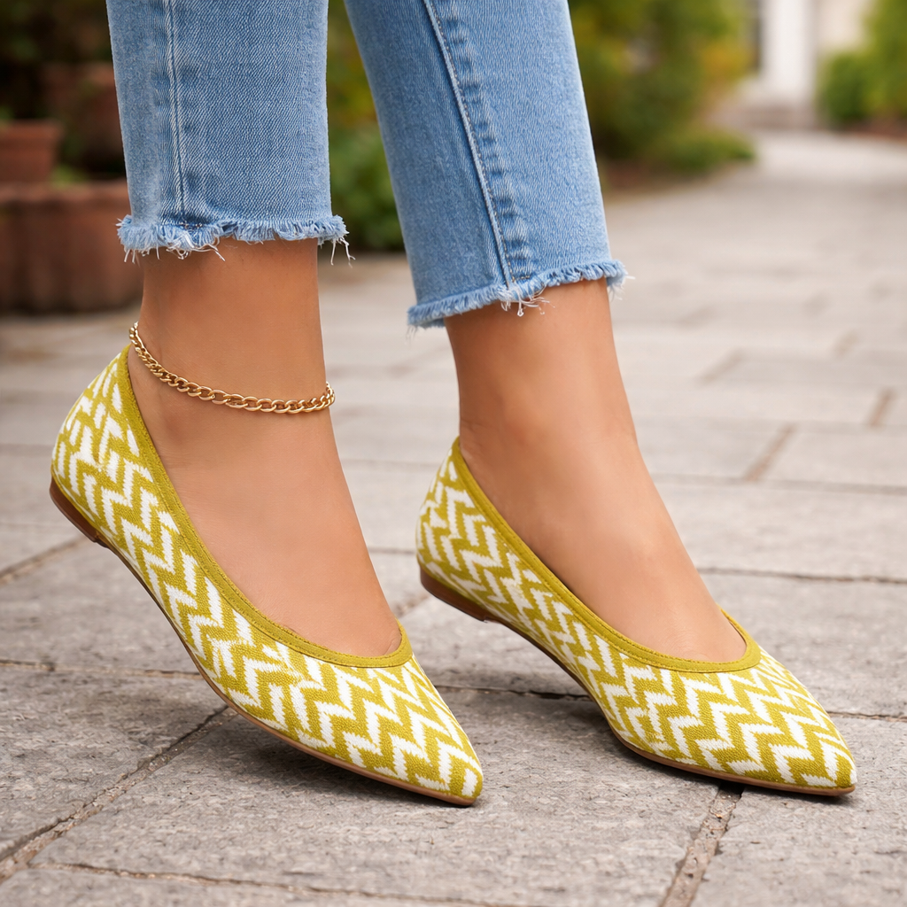 Women's ballet shoes | Zigzag pattern, soft sole | Everyday comfort