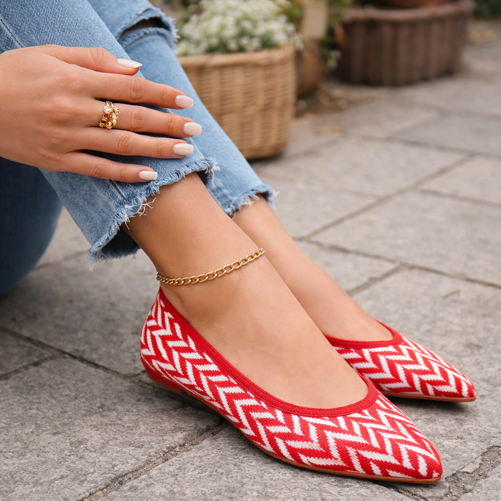 Women's ballet shoes | Zigzag pattern, soft sole | Everyday comfort