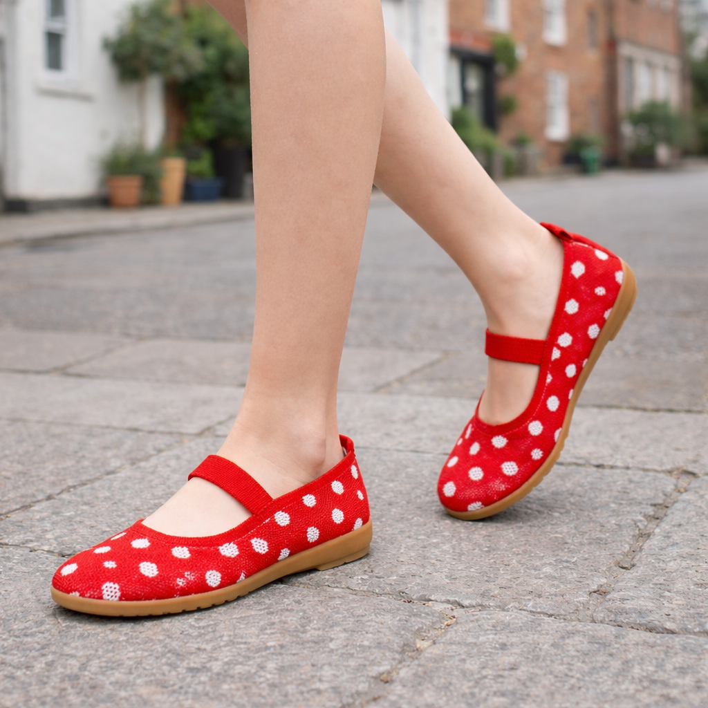 Women's Mary Jane ballet shoes | Polka dot | Stylish casual style