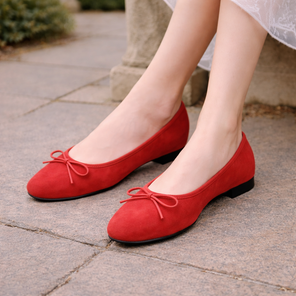 Women's ballet shoes with loop details and soft insole