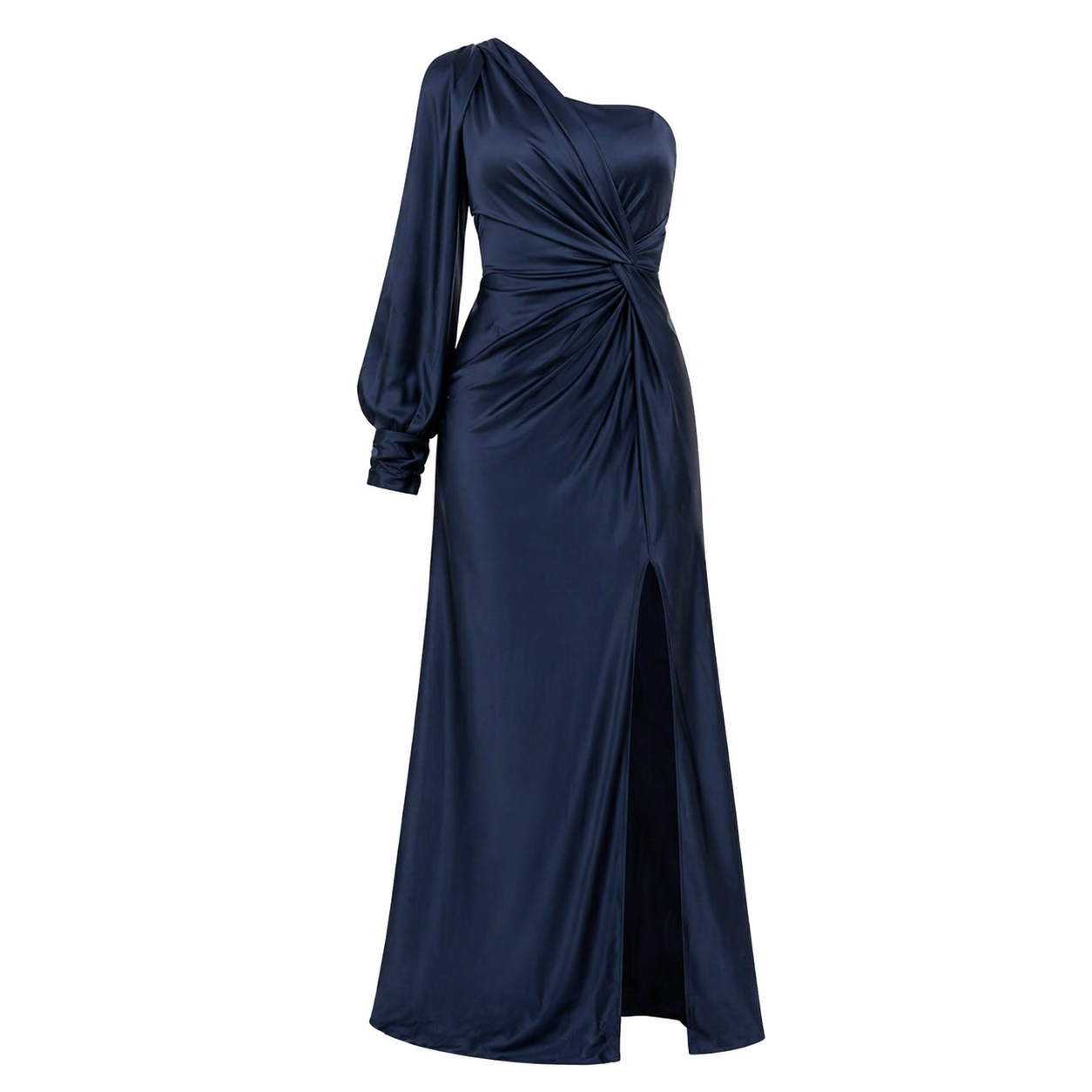 Satin Dress | Asymmetric Design | Elegant One-Shoulder