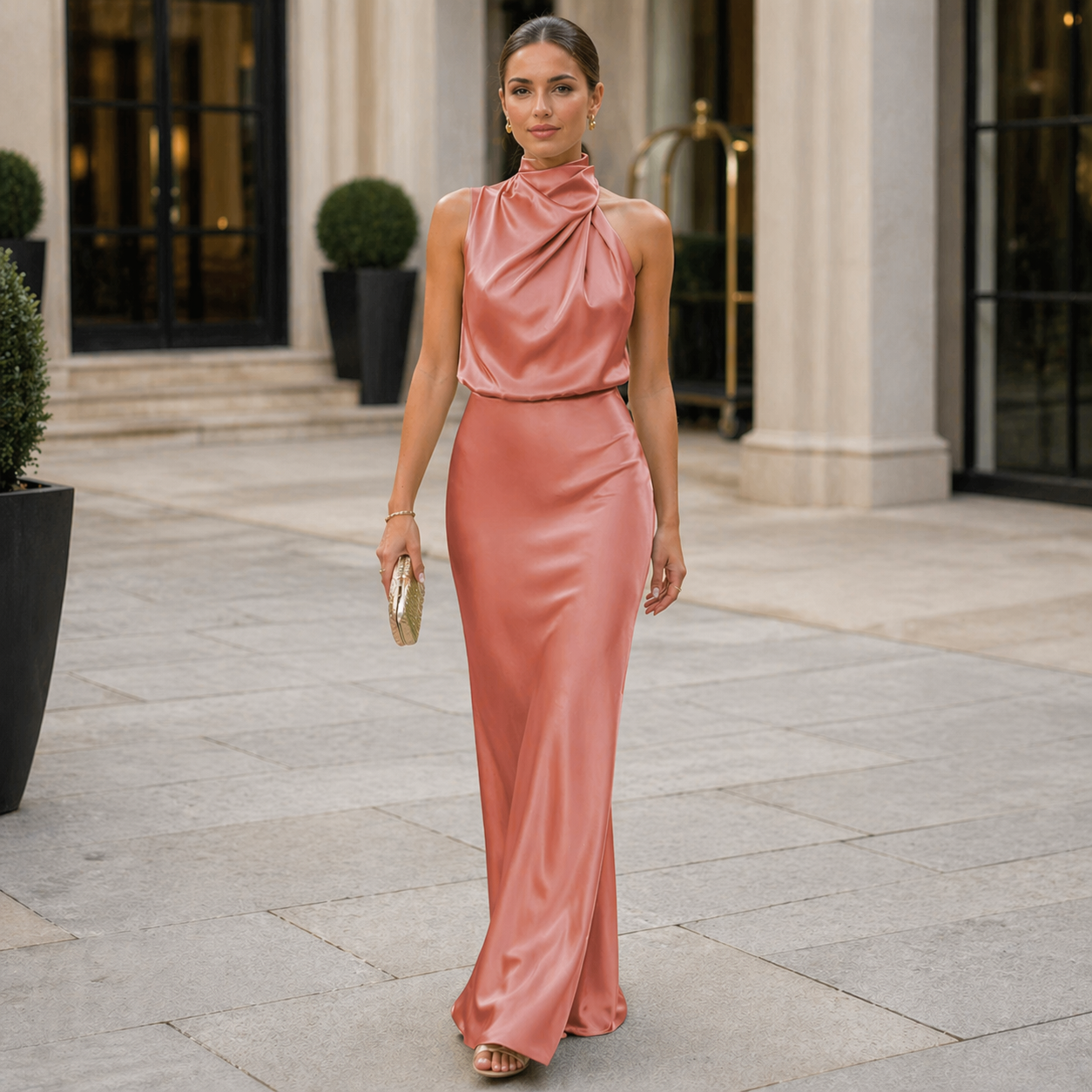 Halter Dress Elegant Fit Party and Evening Style