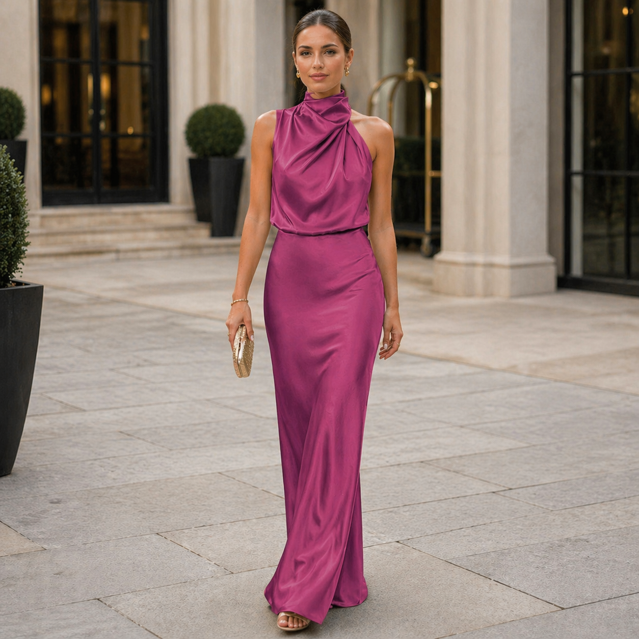 Halter Dress Elegant Fit Party and Evening Style