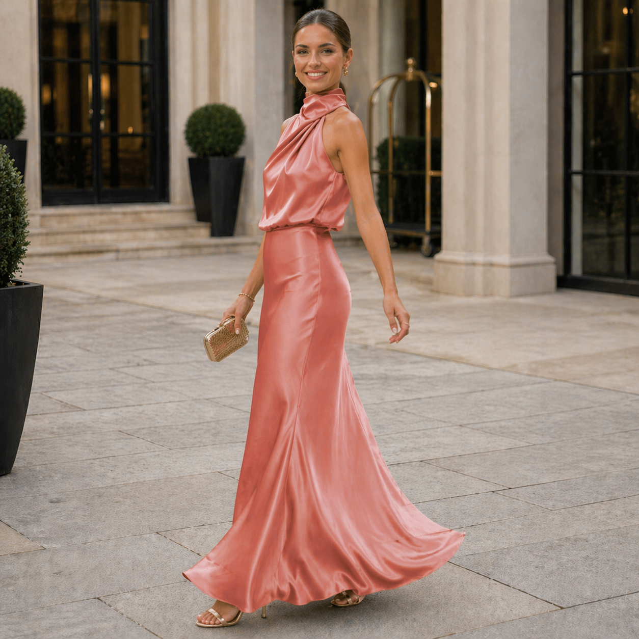 Halter Dress Elegant Fit Party and Evening Style