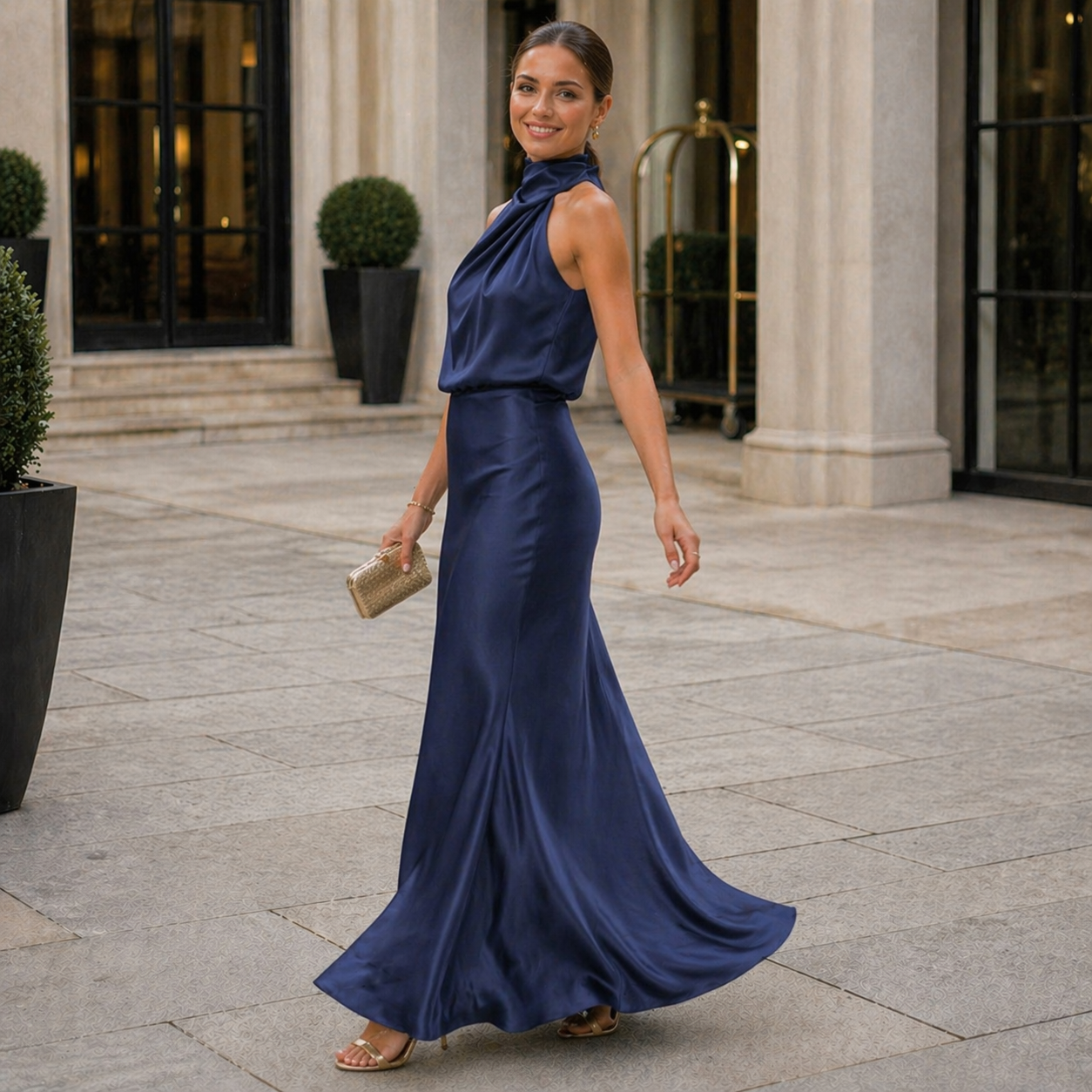 Halter Dress Elegant Fit Party and Evening Style
