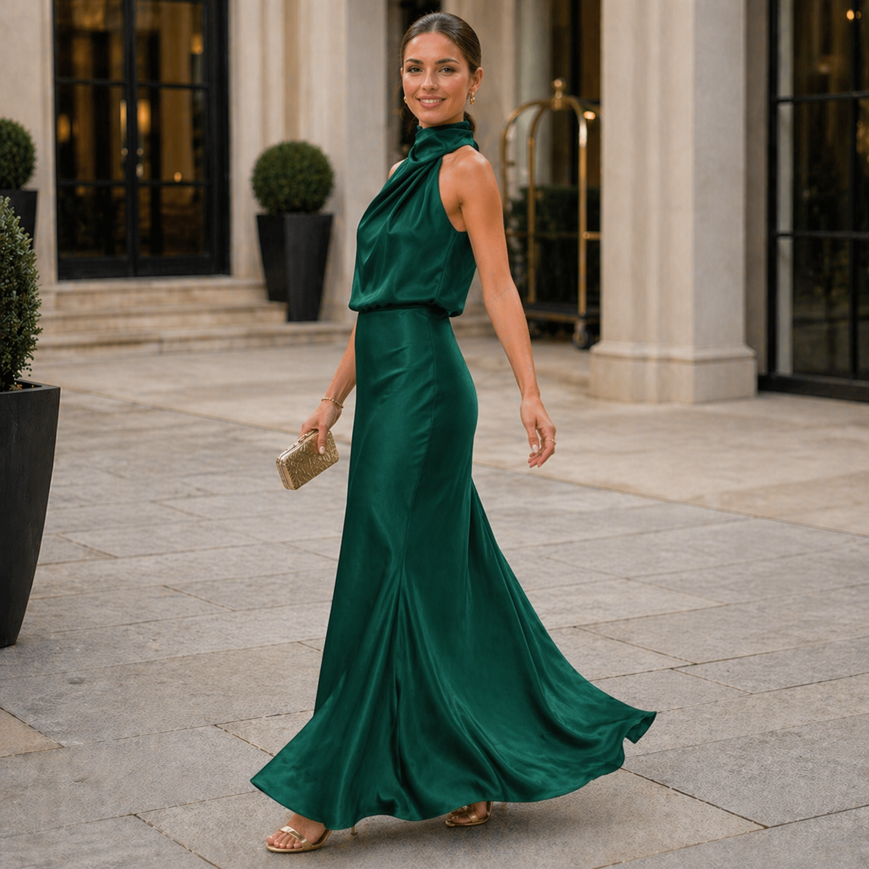 Halter Dress Elegant Fit Party and Evening Style