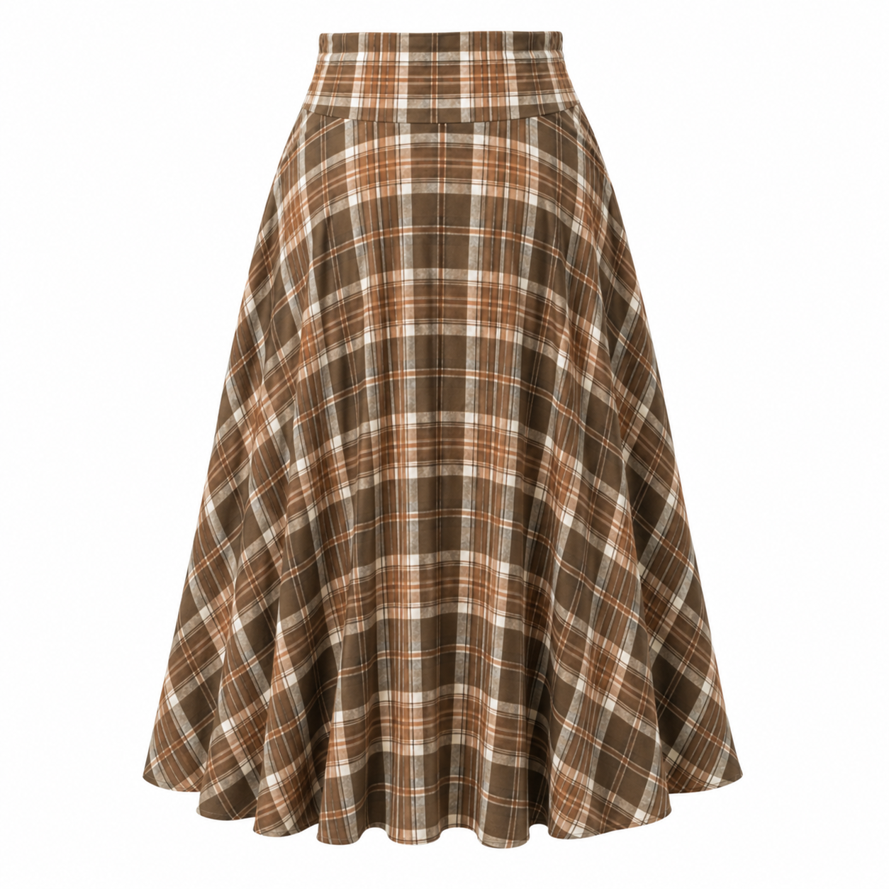Maxi Skirt | High Waist | A-Line Plaid Pattern
