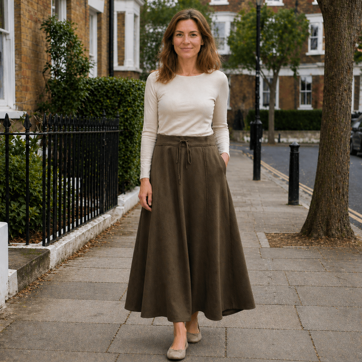 Women's Maxi Skirt | Practical Drawstring Waist | Soft Fabric