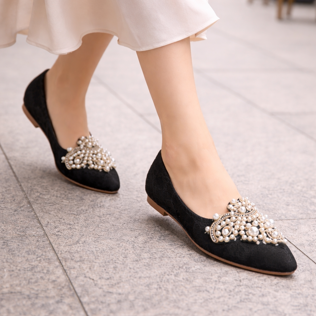 Women's ballet socks | Pearl detail, elegant slip-on comfort