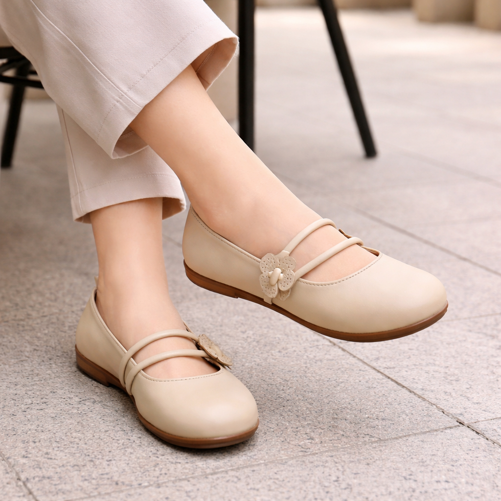 Women's ballet slippers | Elegant style | Floral design, slip-on