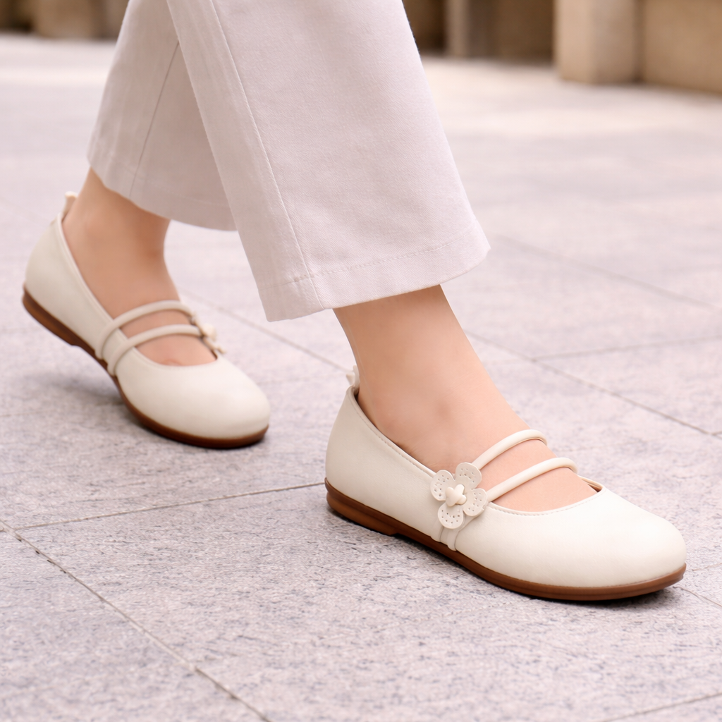 Women's ballet slippers | Elegant style | Floral design, slip-on