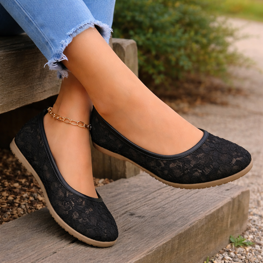 Women's ballerina shoes | Floral pattern, lightweight comfort | Casual loafer