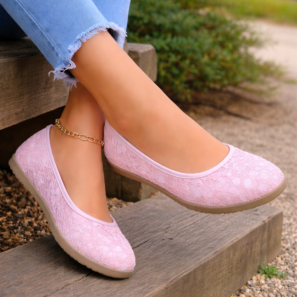 Women's ballerina shoes | Floral pattern, lightweight comfort | Casual loafer