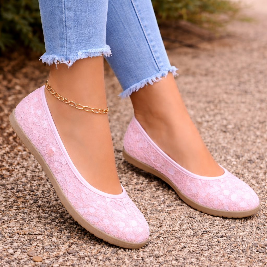 Women's ballerina shoes | Floral pattern, lightweight comfort | Casual loafer