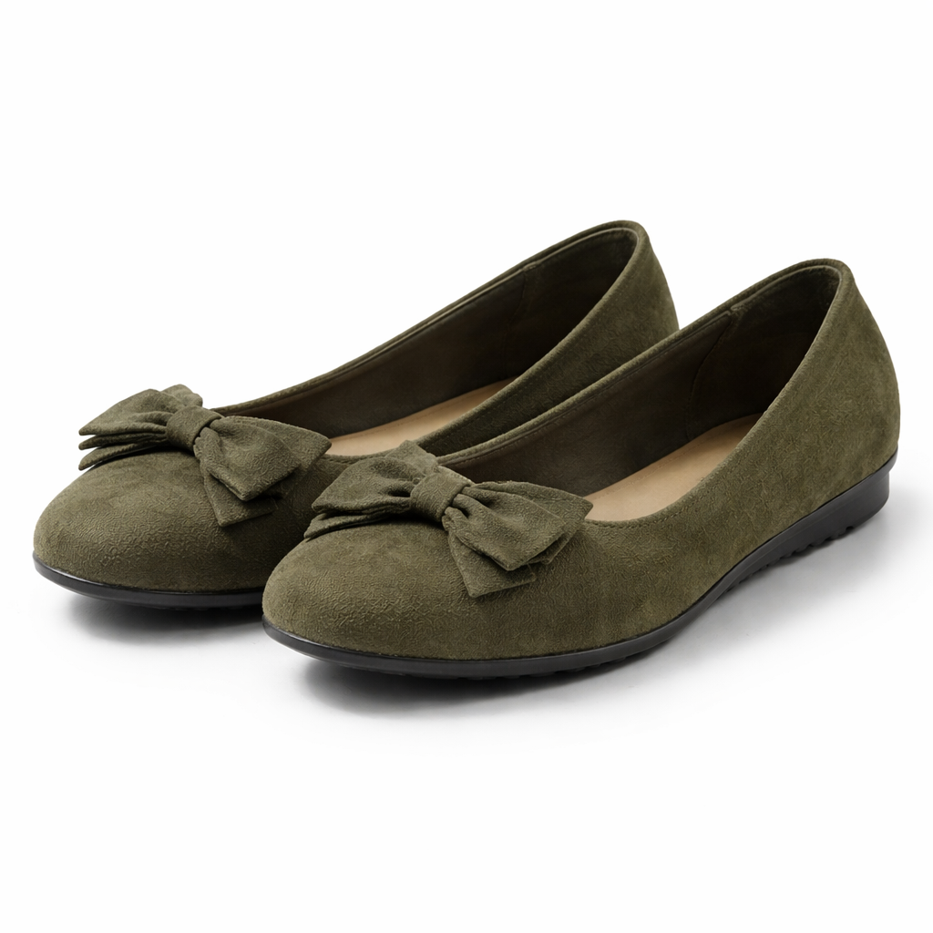 Women's ballet slippers | Bow details, elegant style | Slip-on shoes
