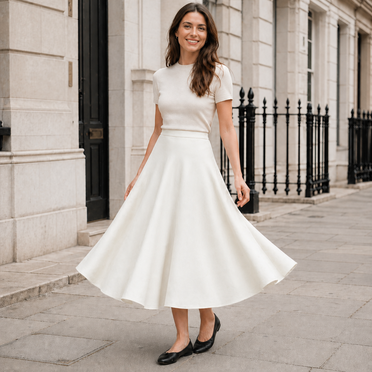 Women's Long Skirt | Flowing Hem | Stylish