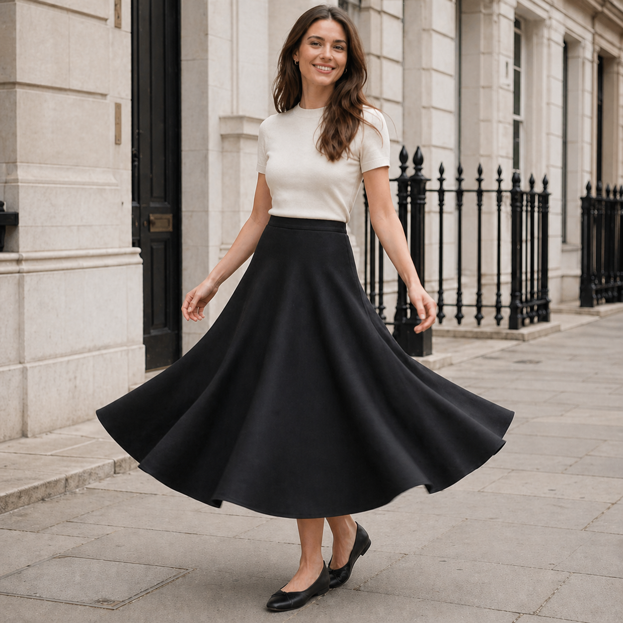 Women's Long Skirt | Flowing Hem | Stylish