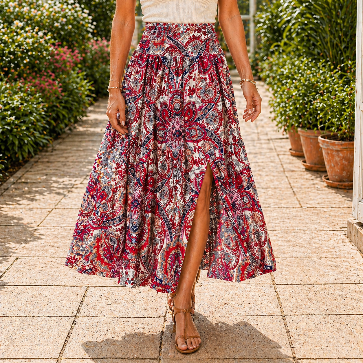Maxi Skirt | Long Cotton Pattern | Comfortable Fit