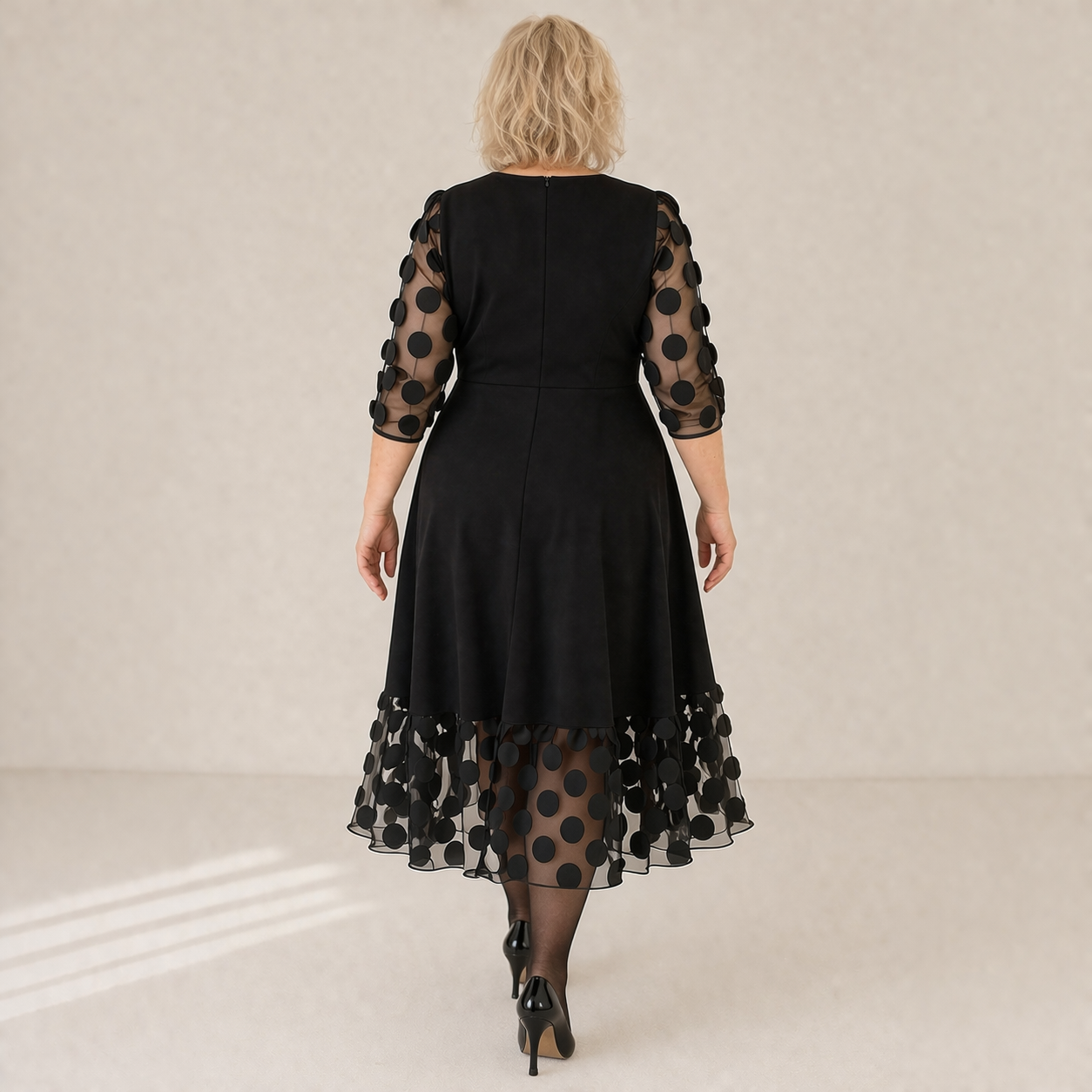Plus Size Dress | Women's Polka Dot, Loosely Cut | Casual Modern Style