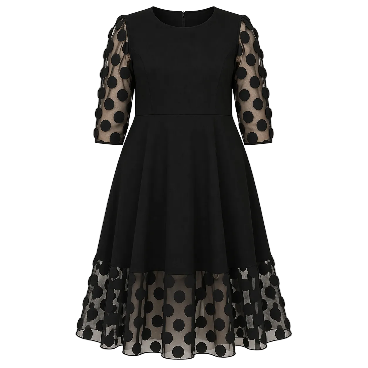 Plus Size Dress | Women's Polka Dot, Loosely Cut | Casual Modern Style