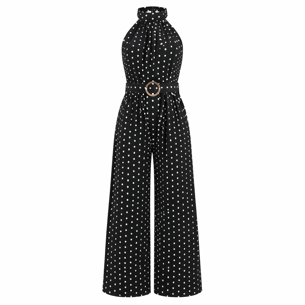 Polka Dot Jumpsuit | Women's Belted, Wrap Fit | Stylish Summer Style