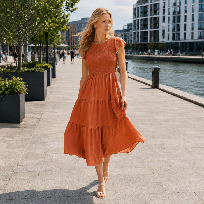 Summer dress with ruffles and pockets