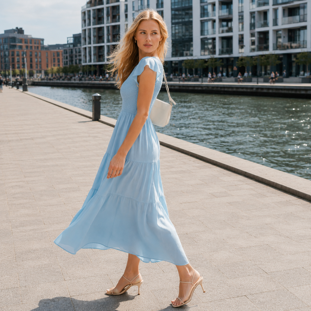 Summer dress with ruffles and pockets