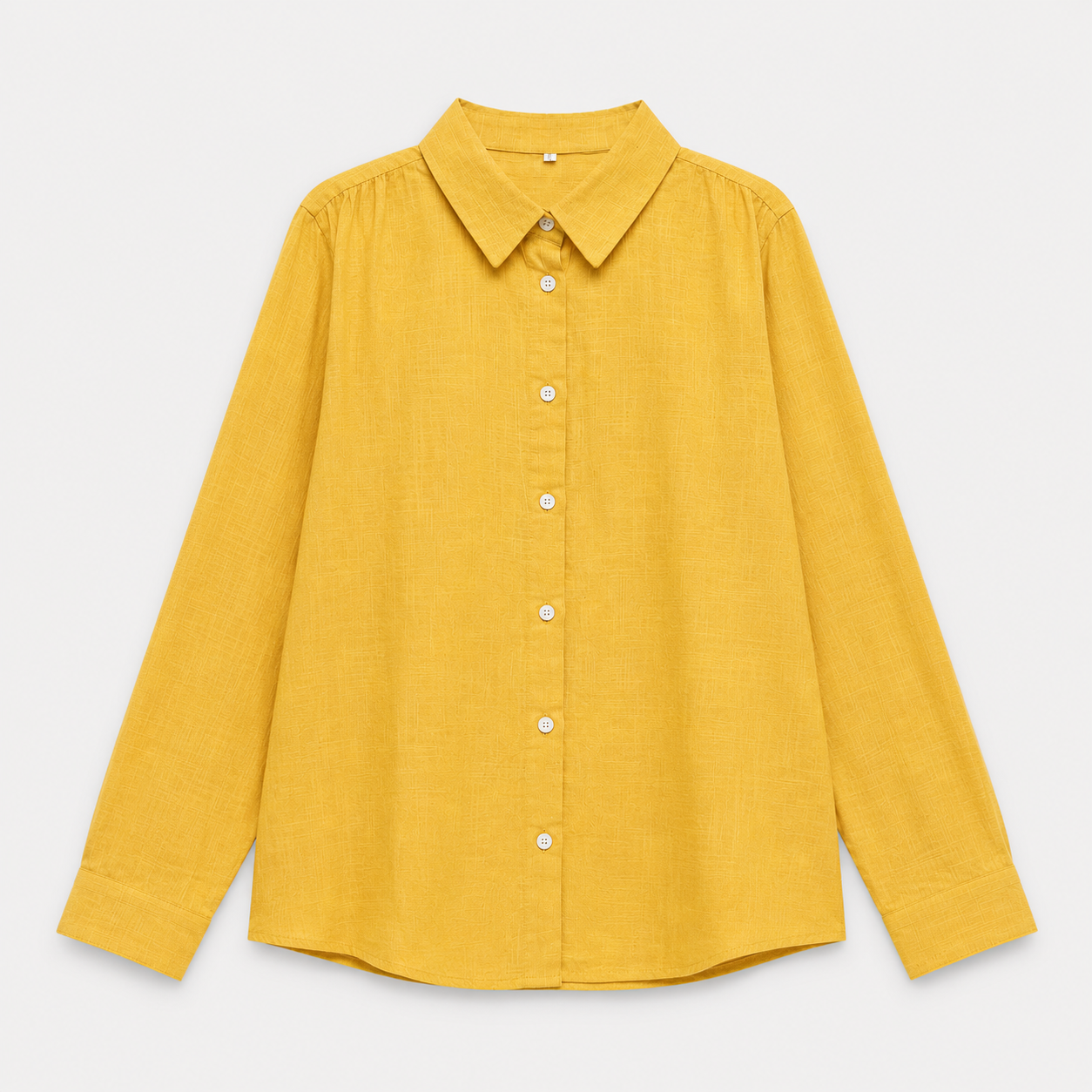 Shirt blouse women's linen blend edge collar