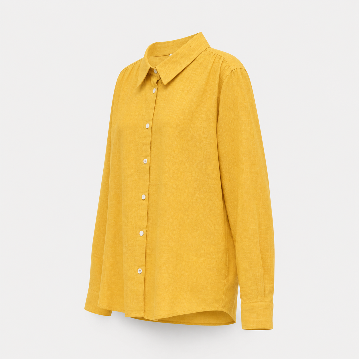 Shirt blouse women's linen blend edge collar