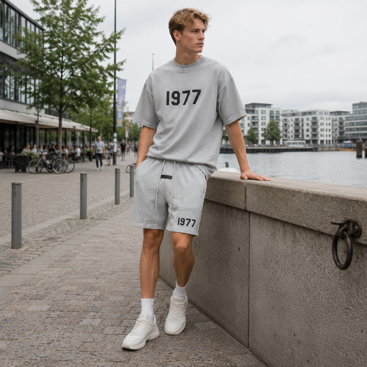 Men's Summer Set | Gray Cotton, Oversized Fit