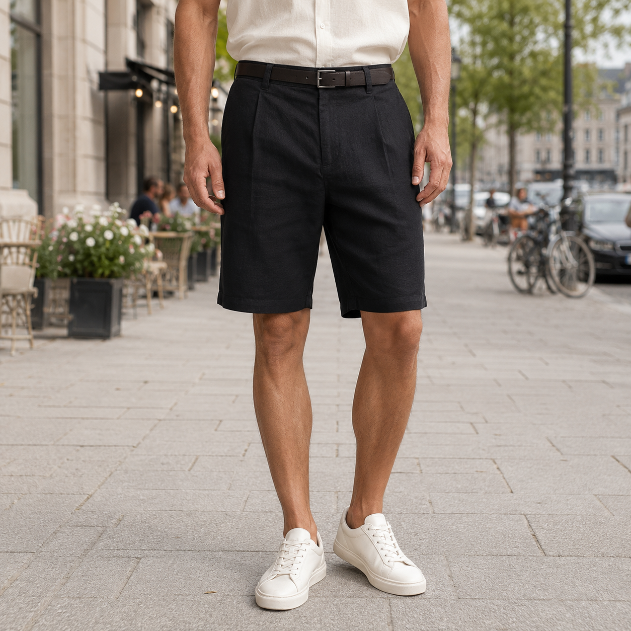 Men's linen-cotton shorts - Egon - Classics