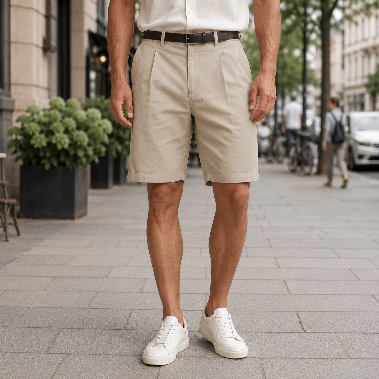 Men's linen-cotton shorts - Egon - Classics