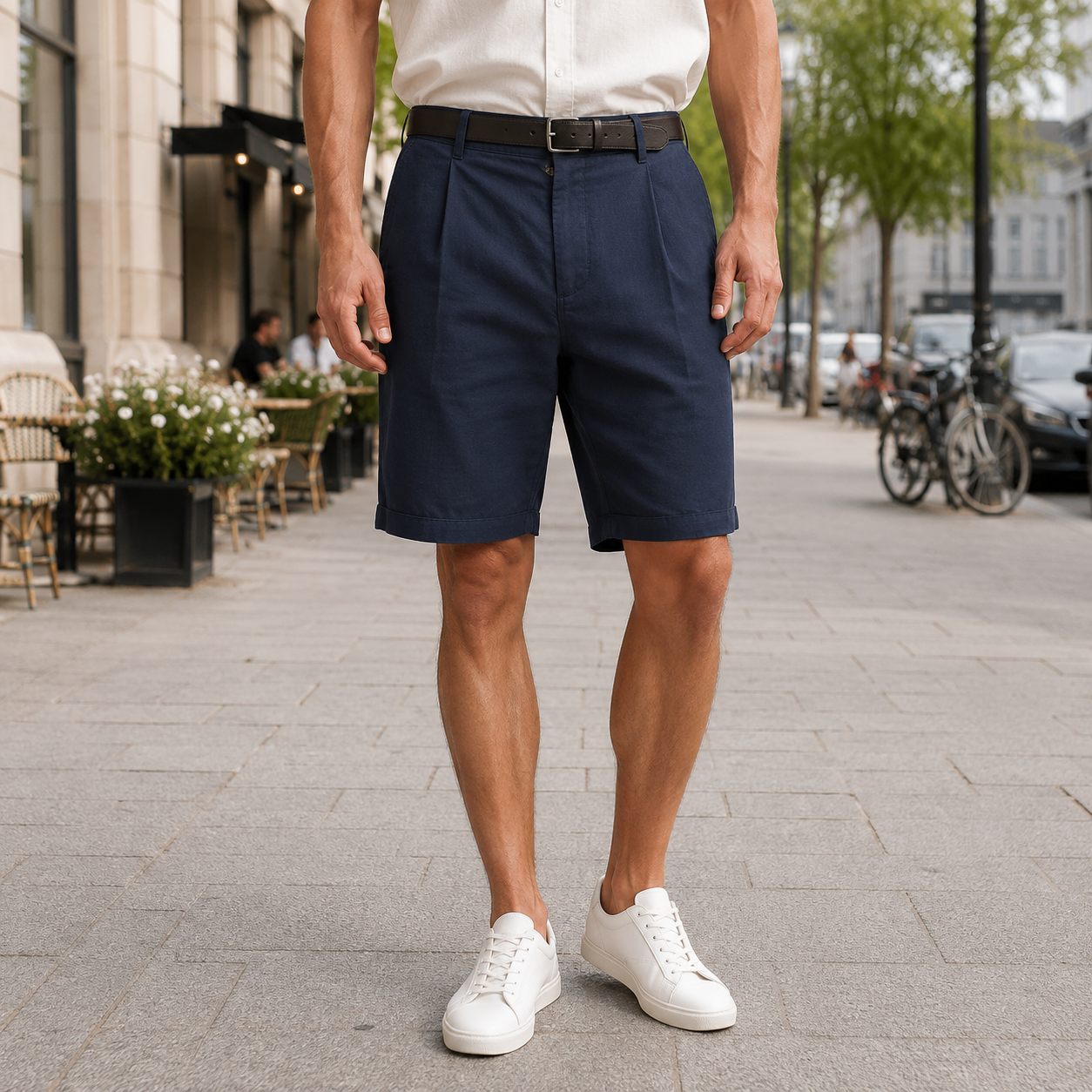 Men's linen-cotton shorts - Egon - Classics