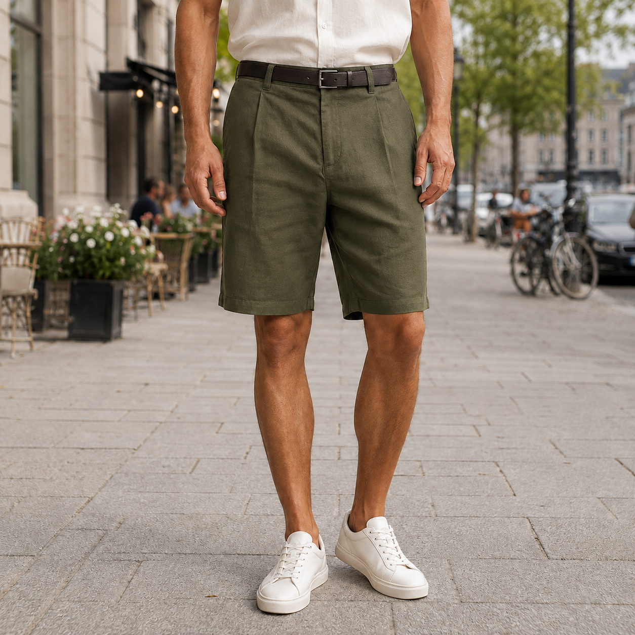 Men's linen-cotton shorts - Egon - Classics