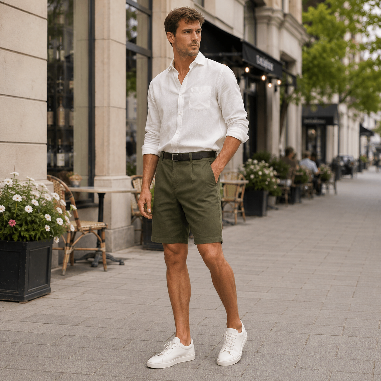 Men's linen-cotton shorts - Egon - Classics