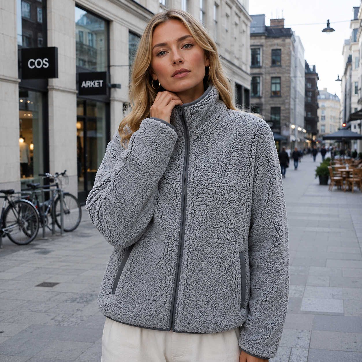 Fleece jacket for women soft insulating