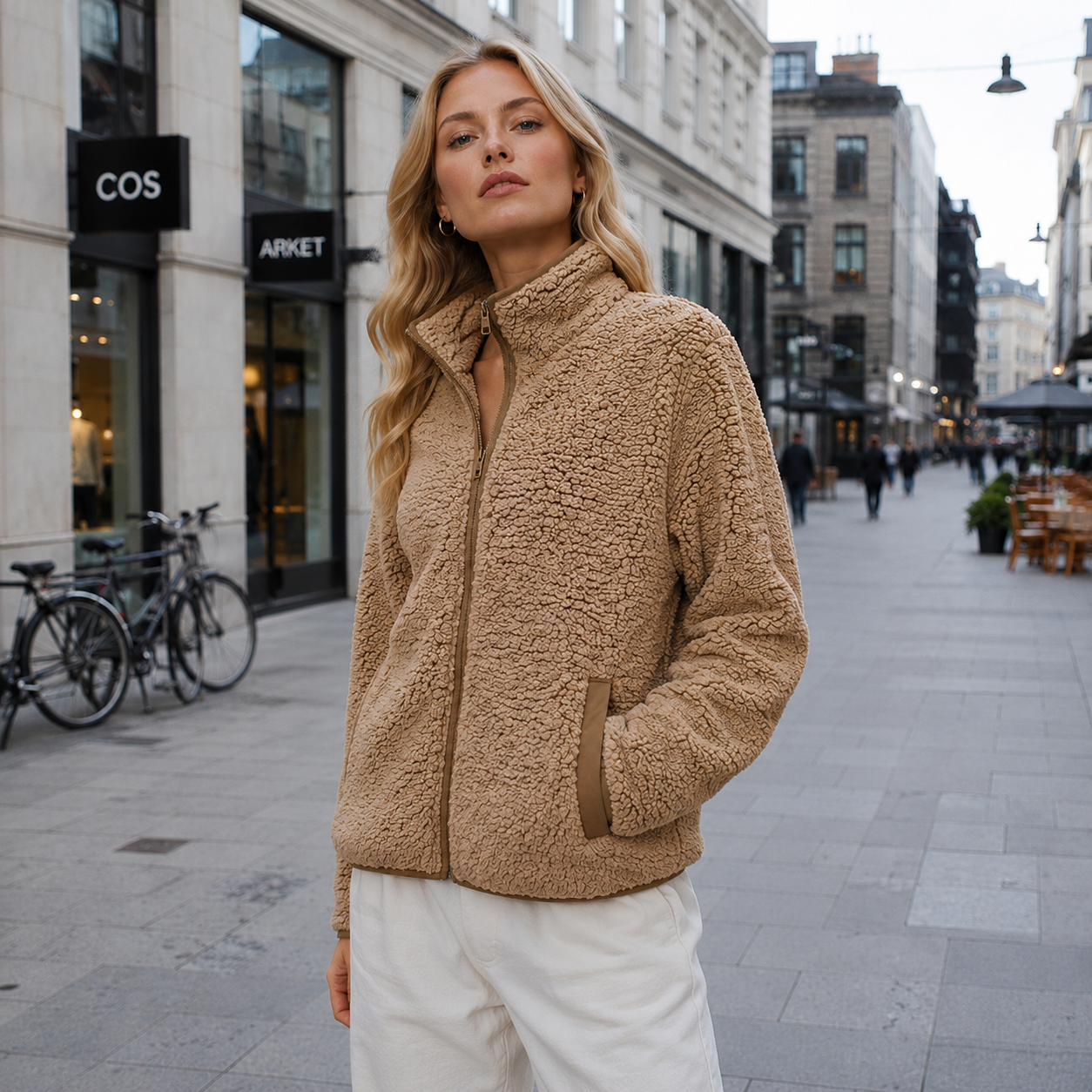 Fleece jacket for women soft insulating