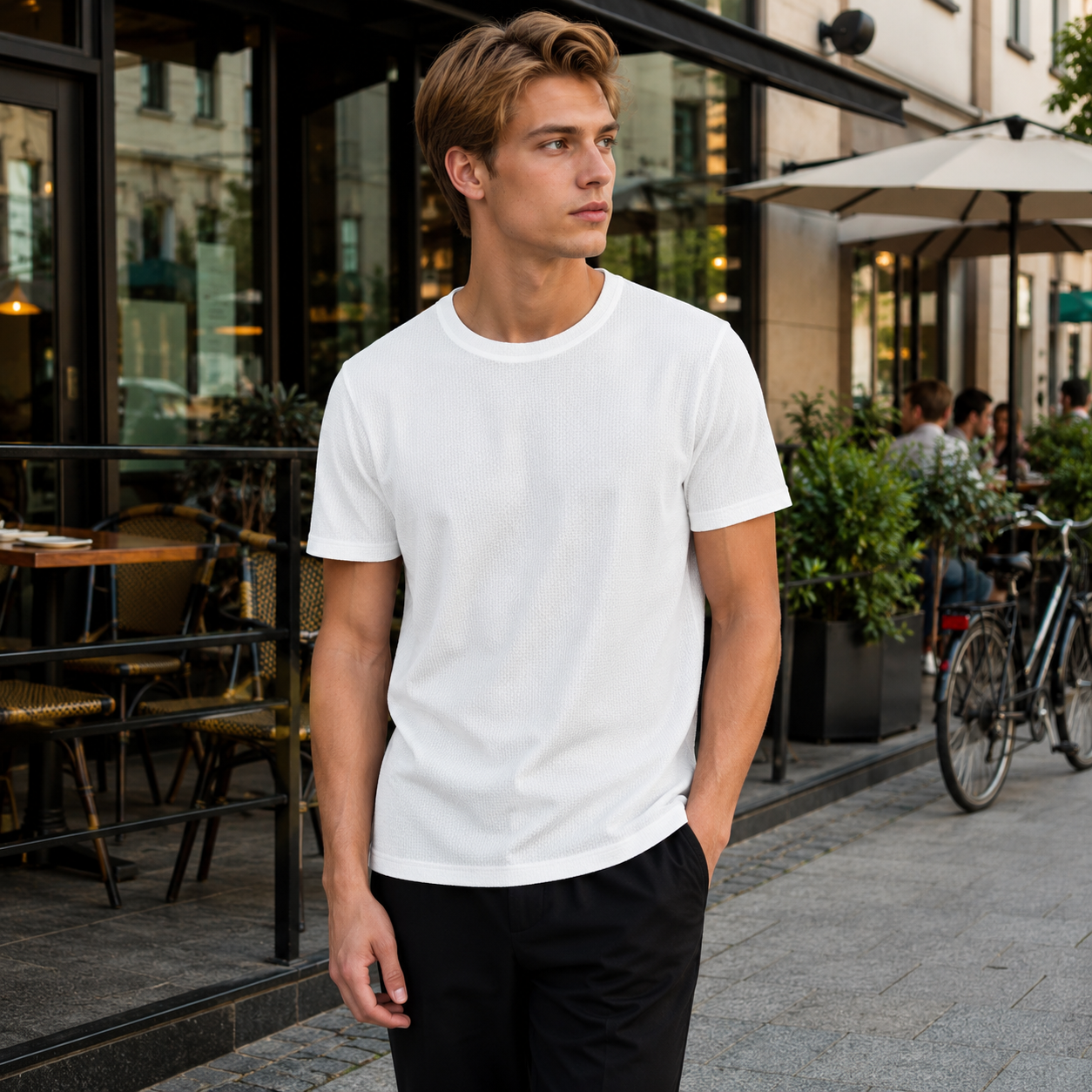 Levi T-shirt - Waffle texture - Men's fashion