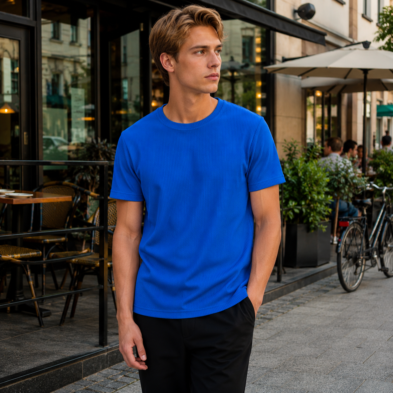 Levi T-shirt - Waffle texture - Men's fashion