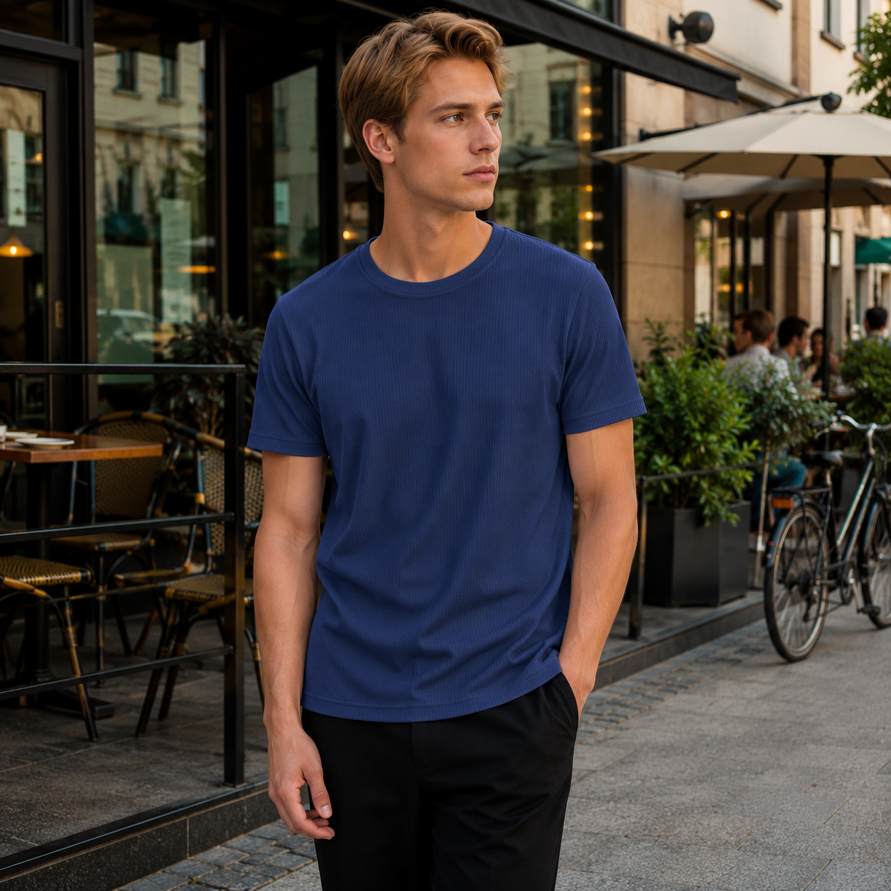 Levi T-shirt - Waffle texture - Men's fashion