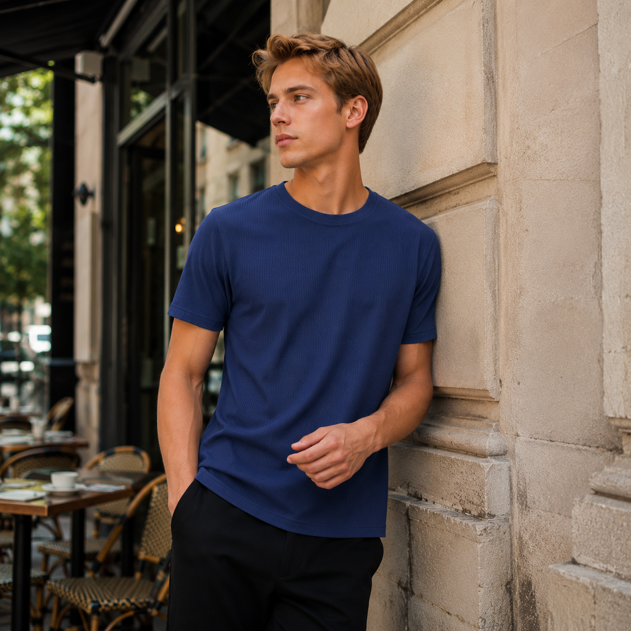 Levi T-shirt - Waffle texture - Men's fashion