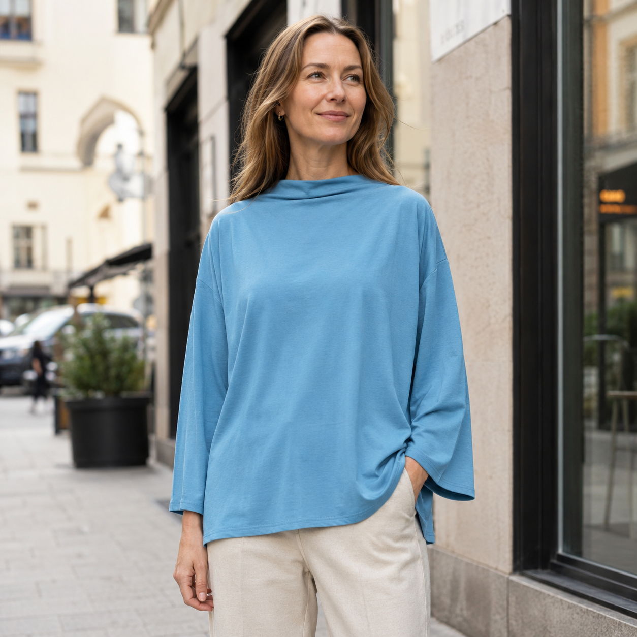 Women's casual blouse polyester short sleeves