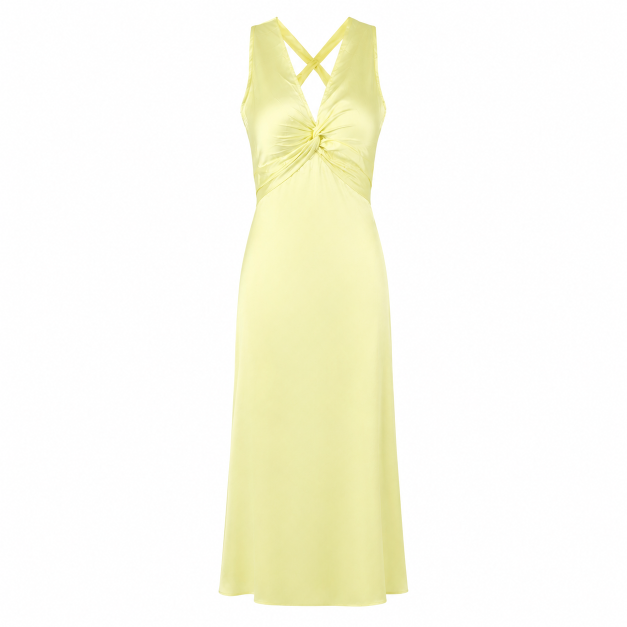 Long dress | Backless design, ankle length | V-neck